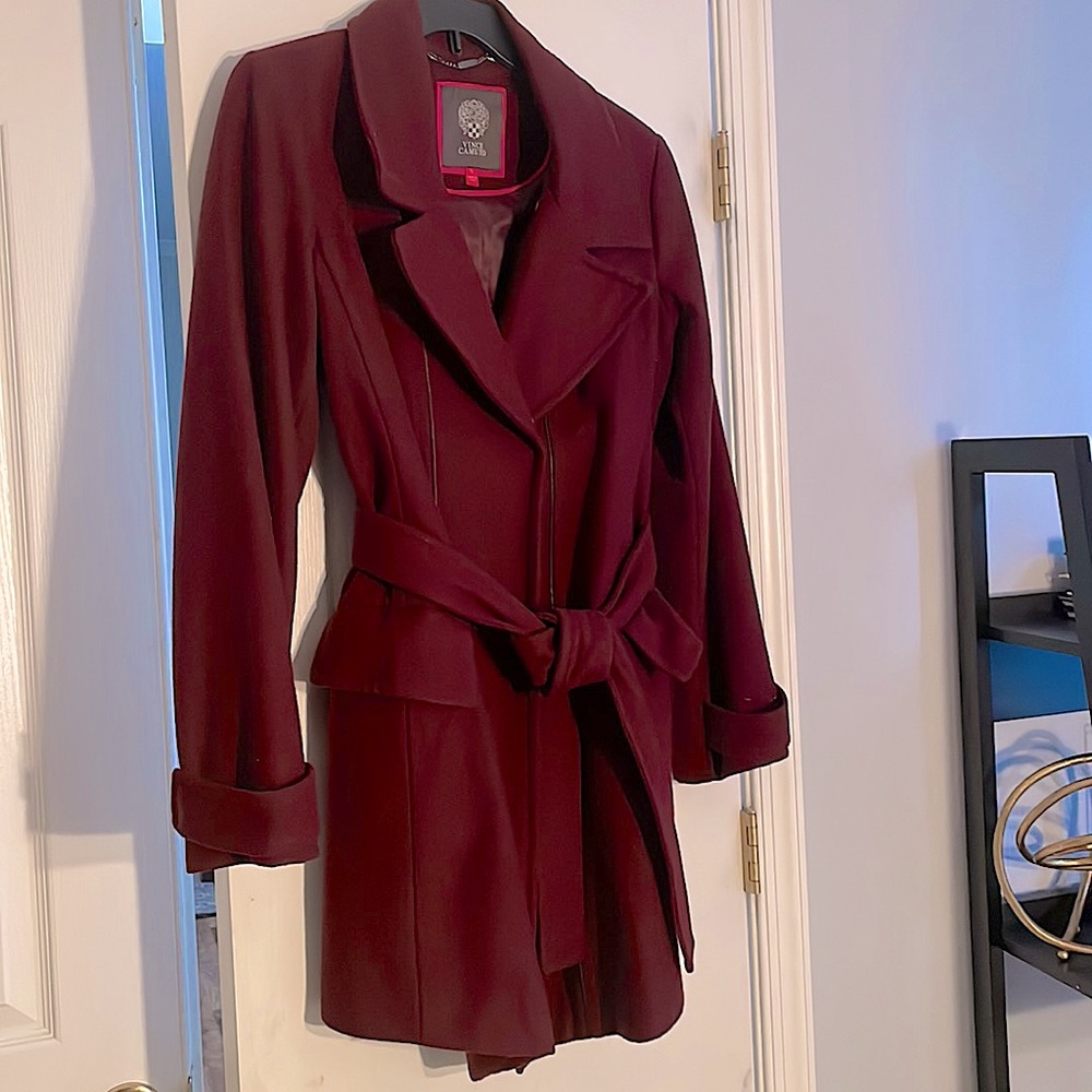 Burgundy Vince Camuto Wool P-Coat